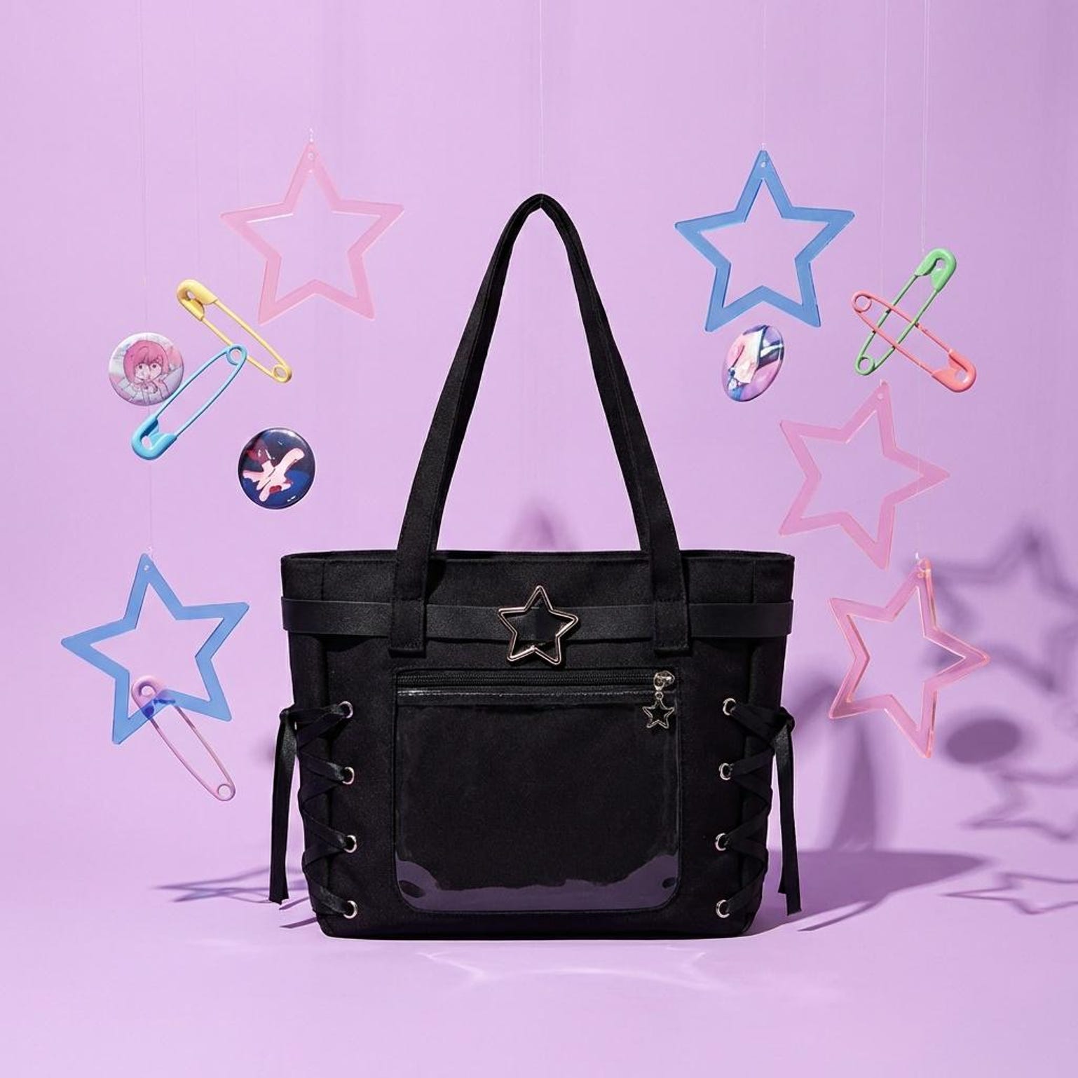 Kawaii Convertible Ita Bag for Pin Display Kawaii Convertible Ita Bag for Pin Display — ita bag detail view