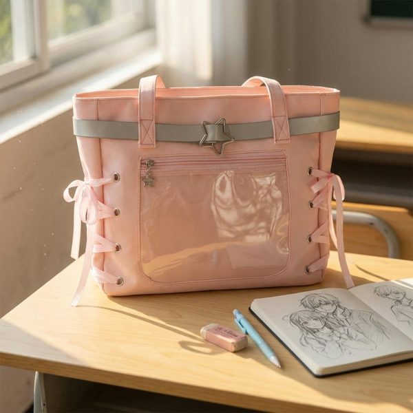 Kawaii Convertible Ita Bag for Pin Display — ita bag detail view