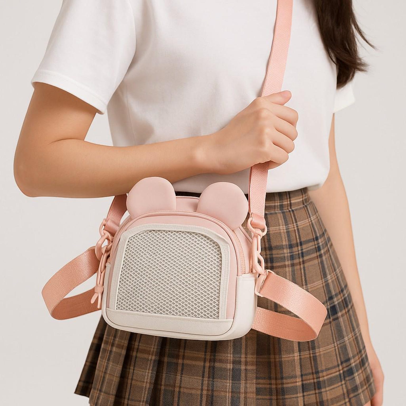 Kawaii Convertible Ita Bag with Clear Window for Pin Display Kawaii Convertible Ita Bag with Clear Window for Pin Display — ita bag with clear display window