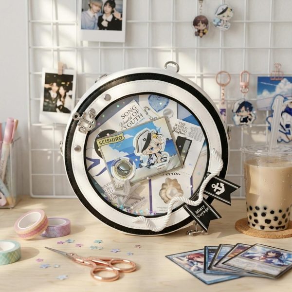 Kawaii Convertible Ita Bag with Clear Window for Pin Display — ita bag detail view