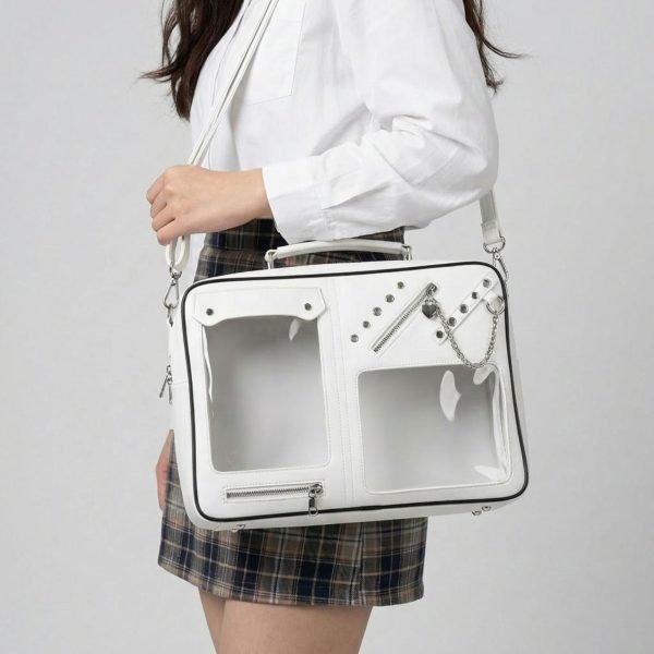 Kawaii Convertible Ita Bag with Clear Window for Pin Display — ita bag with clear display window