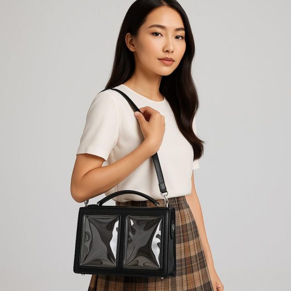 Kawaii Convertible Ita Bag with Clear Window for Pin Display — ita bag with clear display window