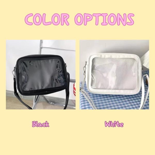 Kawaii Convertible Ita Bag with Clear Window for Plushies and Pins — ita bag detail view
