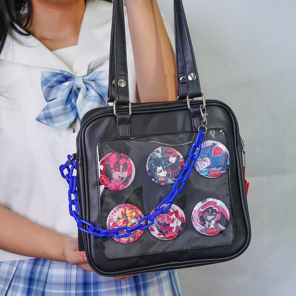 Kawaii Convertible Ita Bag with Clear Window for Plushies and Pins — ita bag detail view