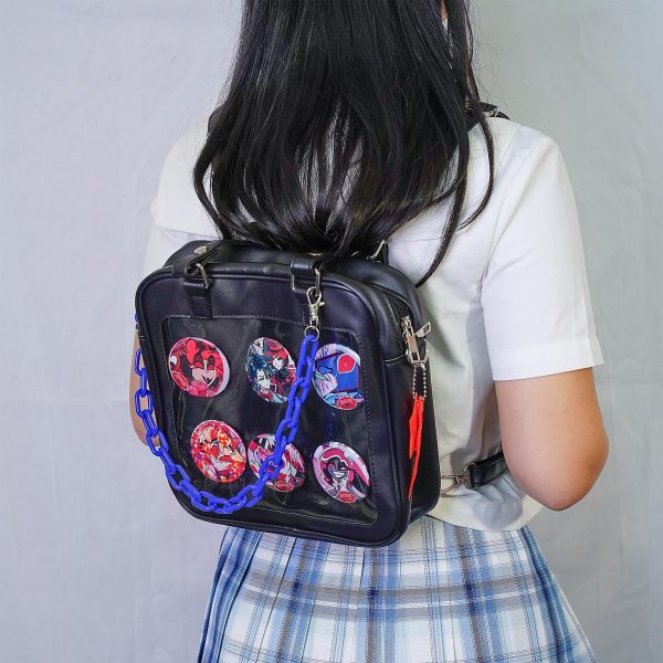 Kawaii Convertible Ita Bag with Clear Window for Plushies and Pins — ita bag detail view