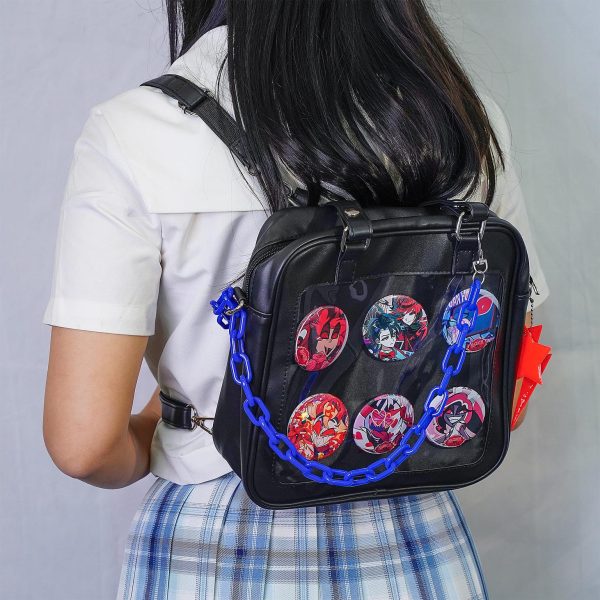 Kawaii Convertible Ita Bag with Clear Window for Plushies and Pins — ita bag detail view