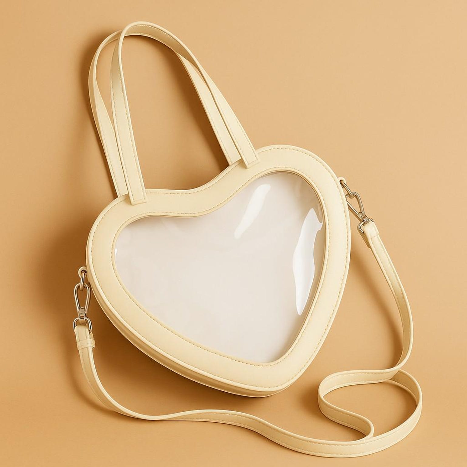 Kawaii Heart Ita Messenger Bag for Pin Display Kawaii Heart Ita Messenger Bag for Pin Display — ita bag detail view