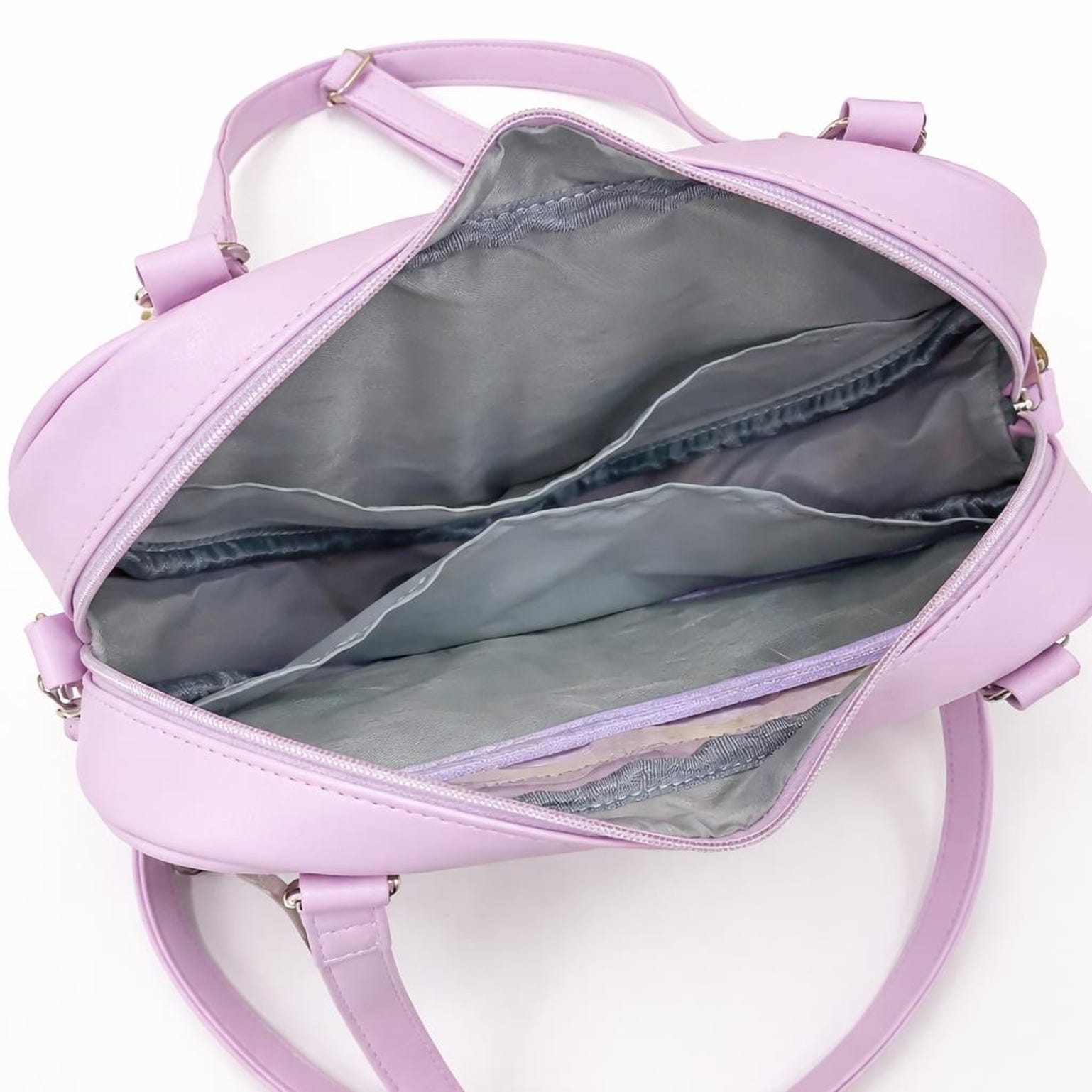 Kawaii Heart Ita Shoulder Bag with Clear Window for Pin Display Kawaii Heart Ita Shoulder Bag with Clear Window for Pin Display — crossbody ita bag detail view
