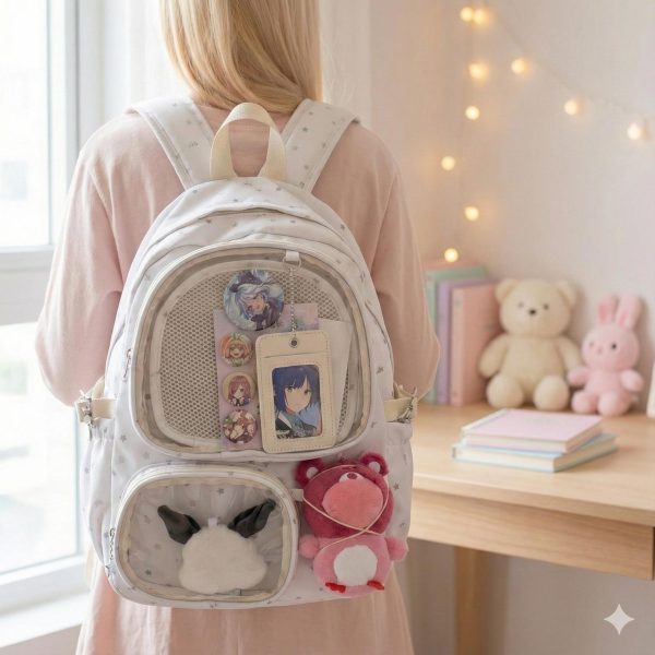 Kawaii Ita Backpack for Pin Display — ita backpack detail view