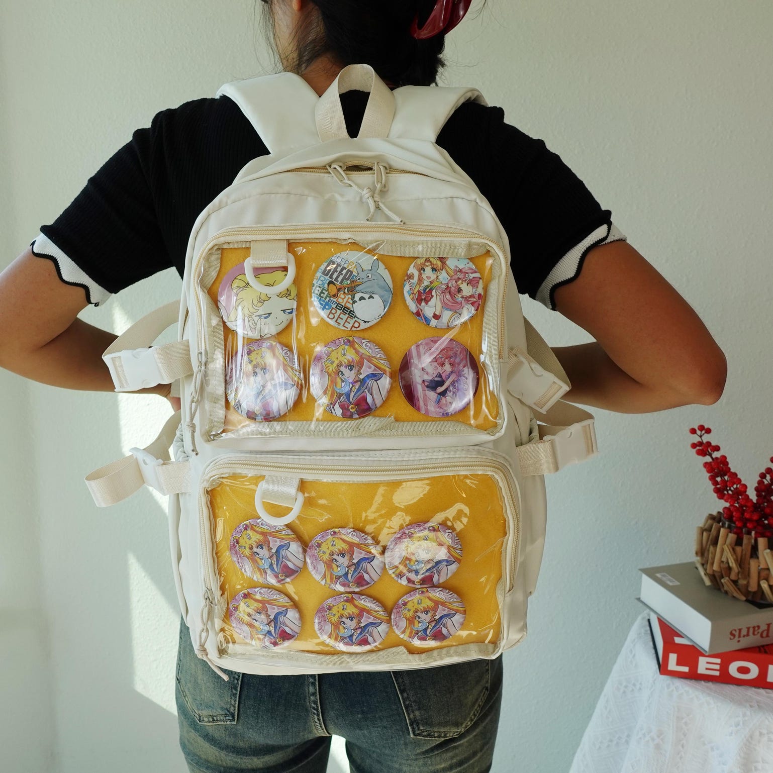 Kawaii Ita Backpack for Pin Display Kawaii Ita Backpack for Pin Display — ita backpack detail view