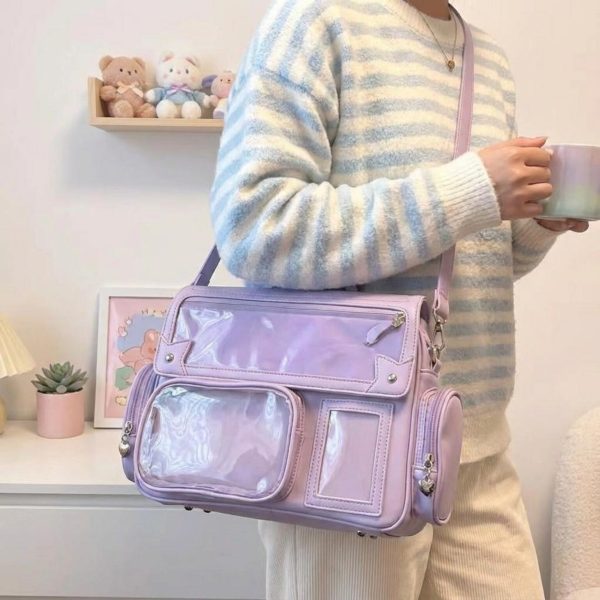 Kawaii Ita Backpack with Clear Window for Photocards and Pins — ita backpack detail view