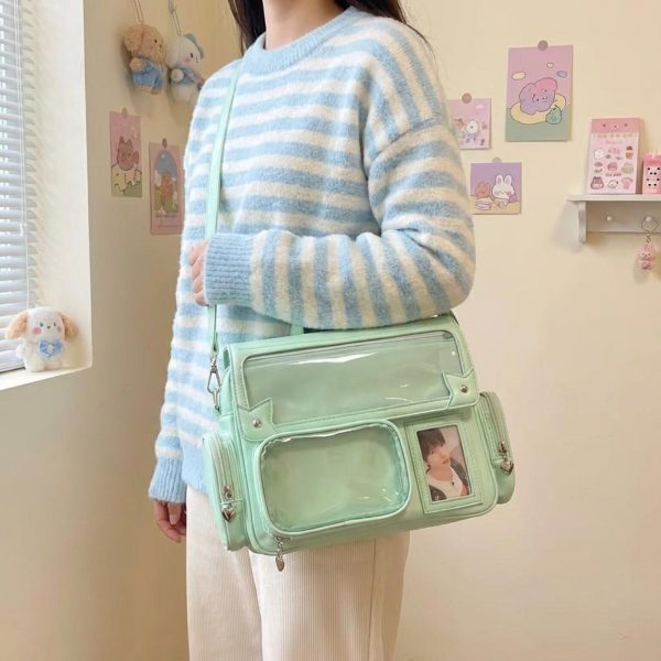 Kawaii Ita Backpack with Clear Window for Photocards and Pins — ita backpack detail view