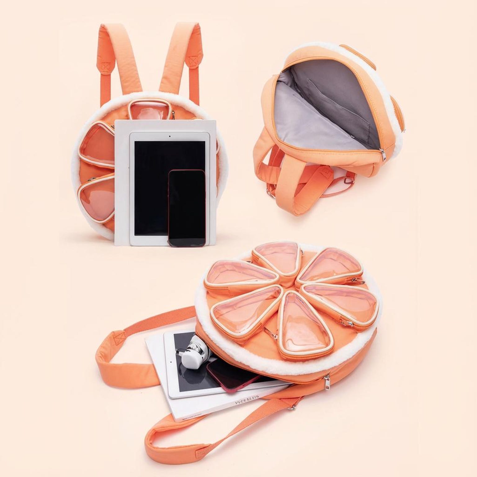 Kawaii Ita Backpack with Clear Window for Photocards and Pins Kawaii Ita Backpack with Clear Window for Photocards and Pins — ita backpack detail view