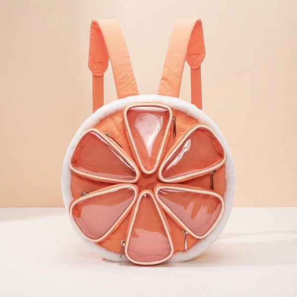 Kawaii Ita Backpack with Clear Window for Photocards and Pins — ita backpack detail view