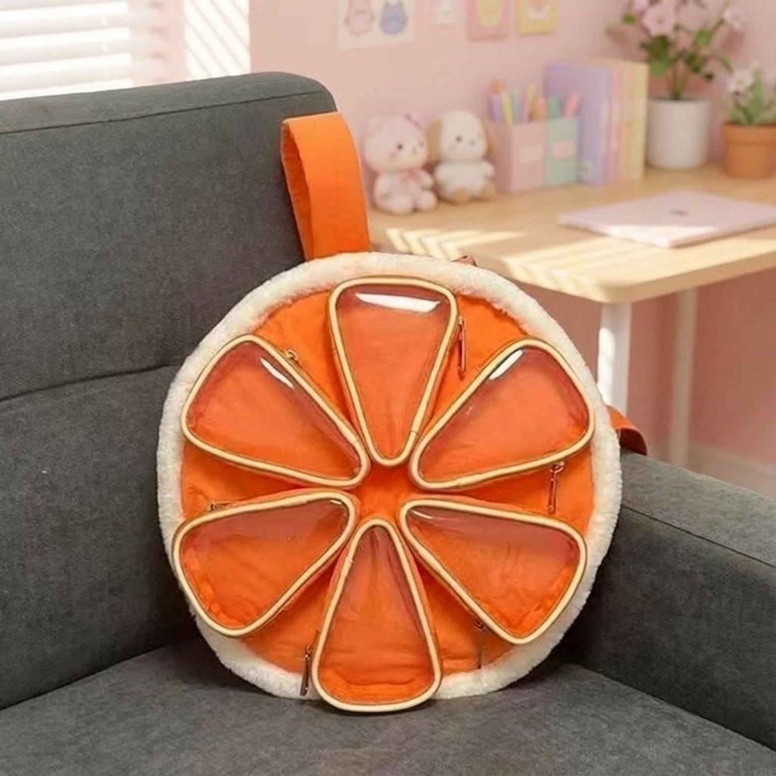Kawaii Ita Backpack with Clear Window for Photocards and Pins Kawaii Ita Backpack with Clear Window for Photocards and Pins — ita backpack detail view