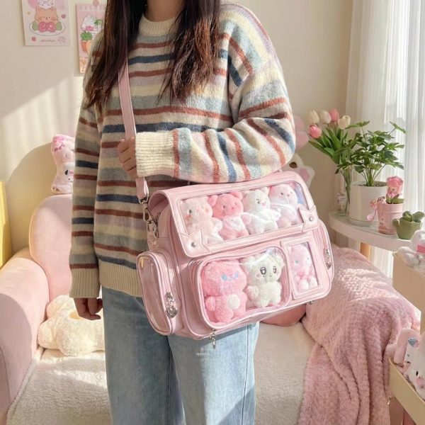 Kawaii Ita Backpack with Clear Window for Photocards and Pins — ita backpack detail view