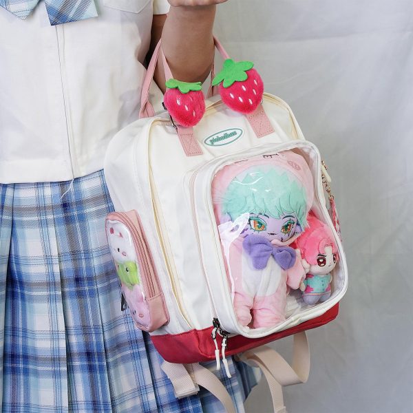 Kawaii Ita Backpack with Clear Window for Plushies and Pins — ita backpack detail view