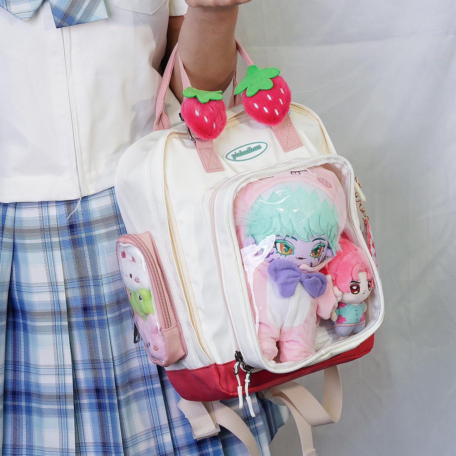 Kawaii Ita Backpack with Clear Window for Plushies and Pins Kawaii Ita Backpack with Clear Window for Plushies and Pins — ita backpack detail view