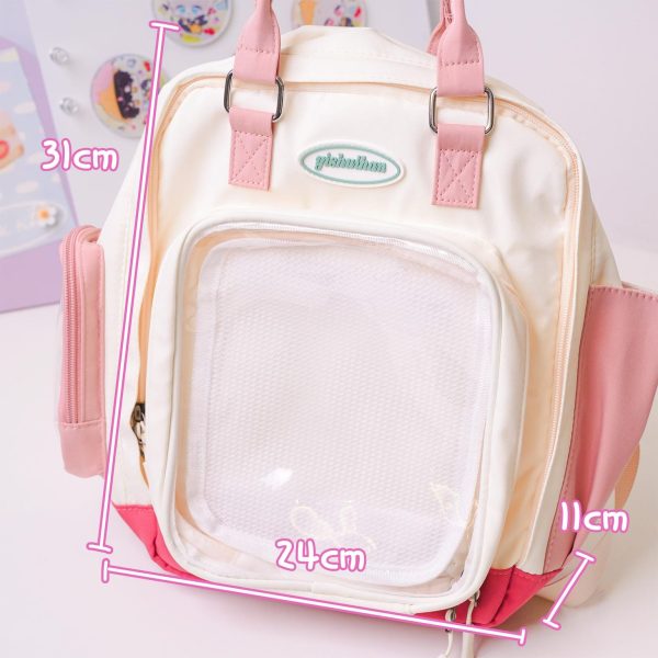 Kawaii Ita Backpack with Clear Window for Plushies and Pins — ita backpack detail view