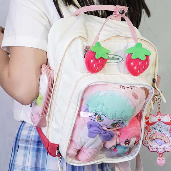 Kawaii Ita Backpack with Clear Window for Plushies and Pins — ita backpack detail view