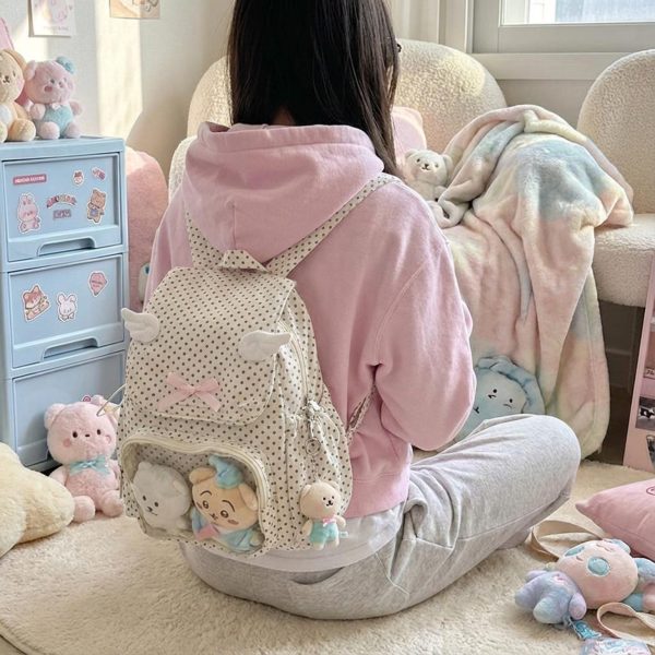 Kawaii Ita Backpack with Clear Window for Plushies and Pins — ita backpack detail view