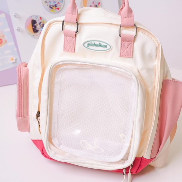 Kawaii Ita Backpack with Clear Window for Plushies and Pins — ita backpack detail view