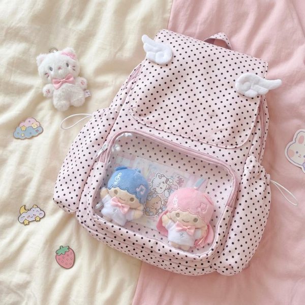 Kawaii Ita Backpack with Clear Window for Plushies and Pins — ita backpack detail view