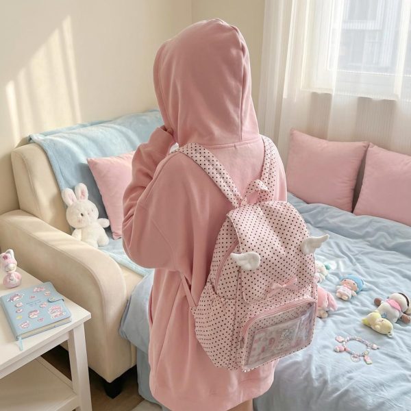 Kawaii Ita Backpack with Clear Window for Plushies and Pins — ita backpack detail view