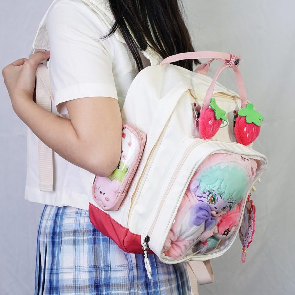 Kawaii Ita Backpack with Clear Window for Plushies and Pins — ita backpack detail view