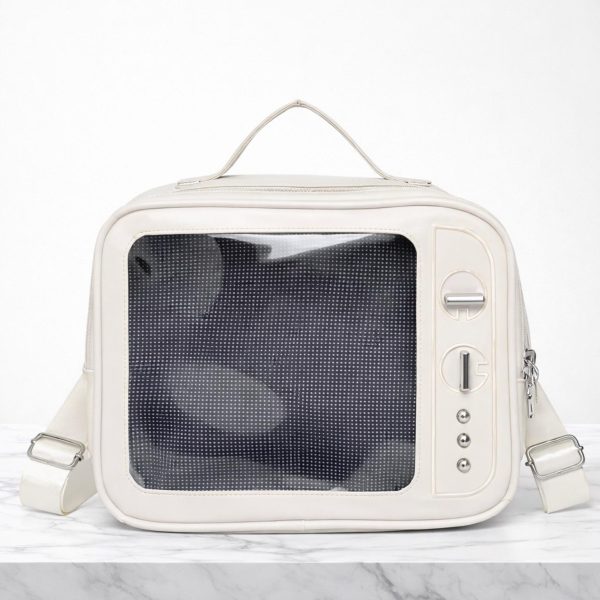 Kawaii Ita Crossbody Bag with Clear Window for Plushies and Pins — crossbody ita bag detail view