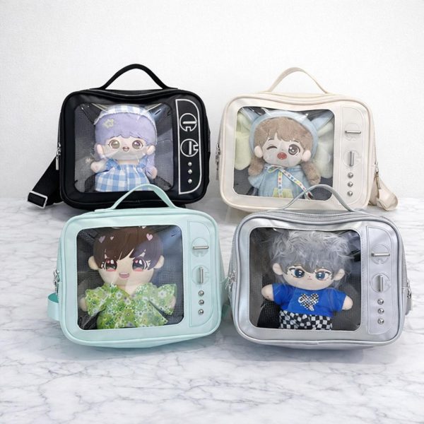 Kawaii Ita Crossbody Bag with Clear Window for Plushies and Pins — crossbody ita bag detail view