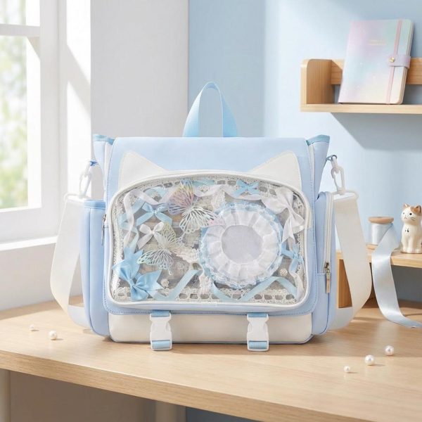 Kawaii Ita Crossbody Bag with Clear Window for Plushies and Pins — crossbody ita bag with clear display window