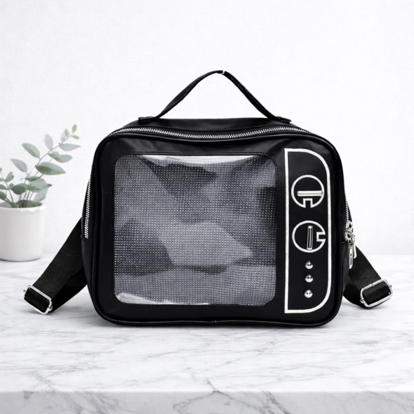 Kawaii Ita Crossbody Bag with Clear Window for Plushies and Pins — crossbody ita bag with clear display window