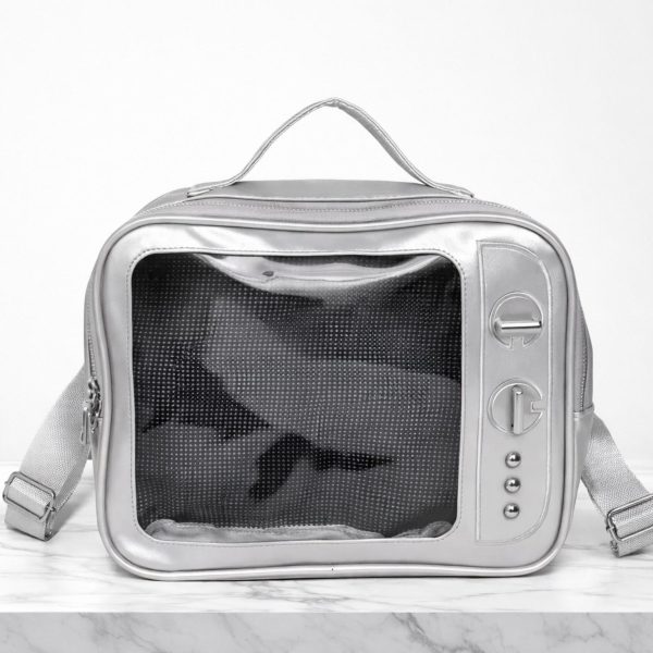 Kawaii Ita Crossbody Bag with Clear Window for Plushies and Pins — crossbody ita bag detail view