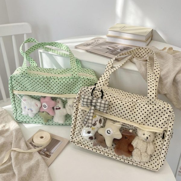 Kawaii Ita Shoulder Bag for Photocards and Pins — crossbody ita bag with clear display window