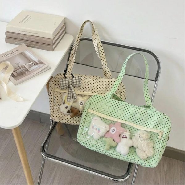 Kawaii Ita Shoulder Bag for Photocards and Pins — crossbody ita bag detail view