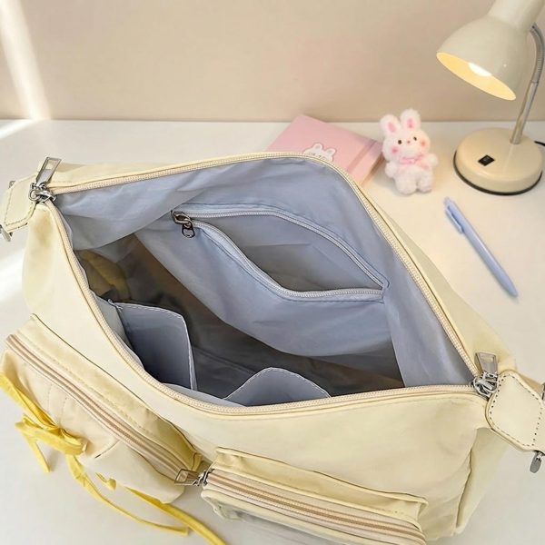 Kawaii Ita Shoulder Bag with Clear Window for Photocards and Pins — crossbody ita bag detail view