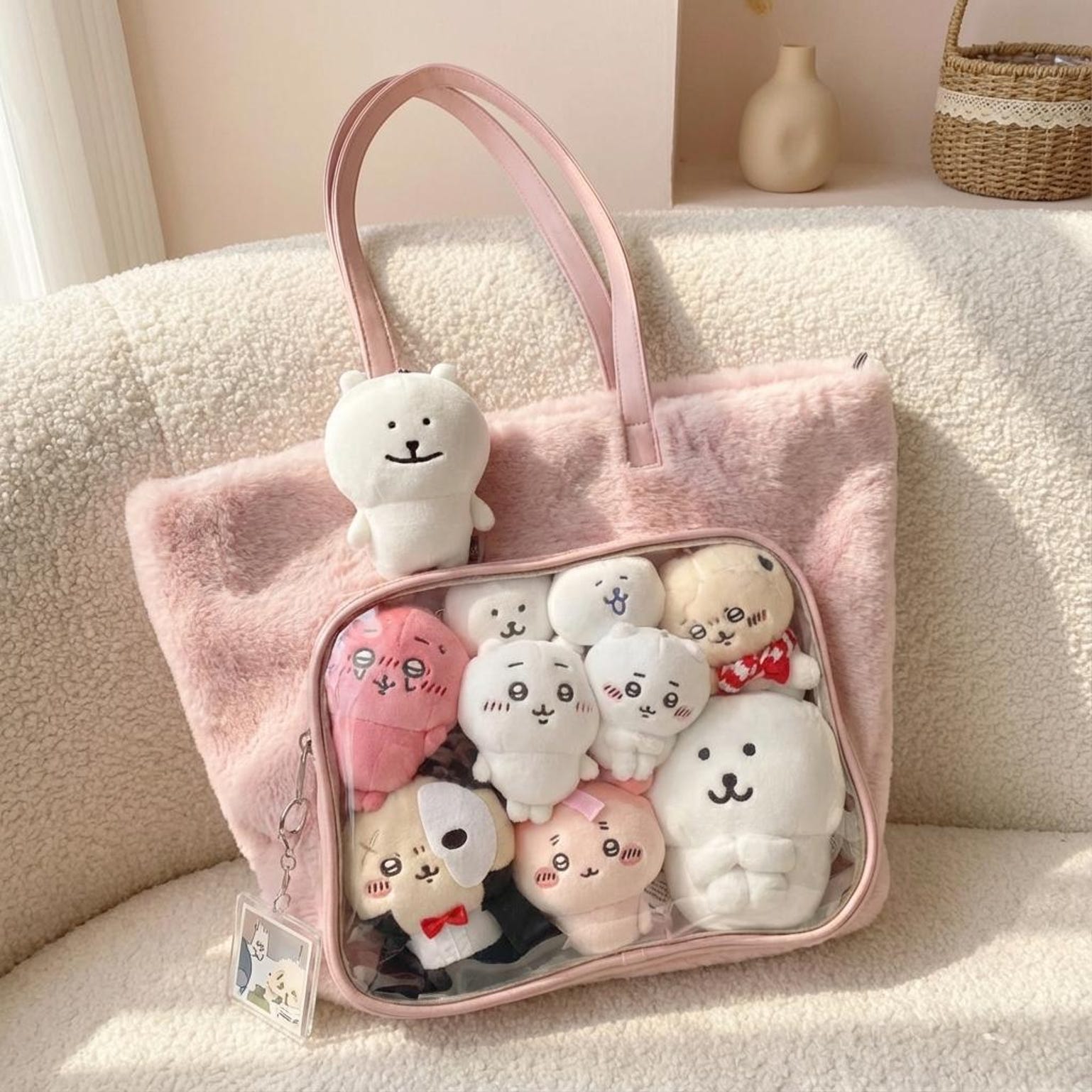 Kawaii Ita Shoulder Bag with Clear Window for Plushies and Pins Kawaii Ita Shoulder Bag with Clear Window for Plushies and Pins — crossbody ita bag with clear display window