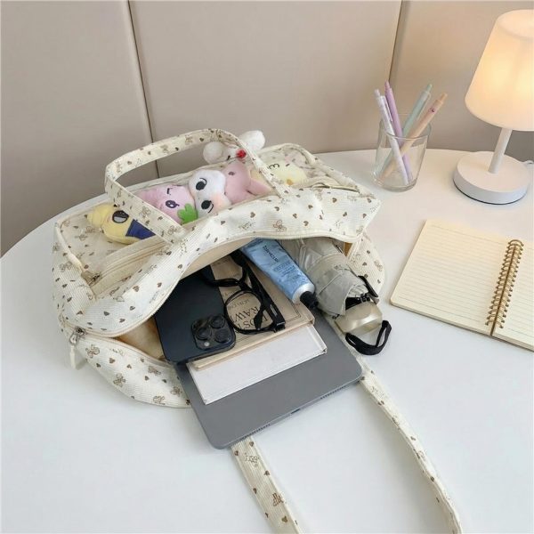 Kawaii Ita Shoulder Bag with Clear Window for Plushies and Pins — crossbody ita bag detail view