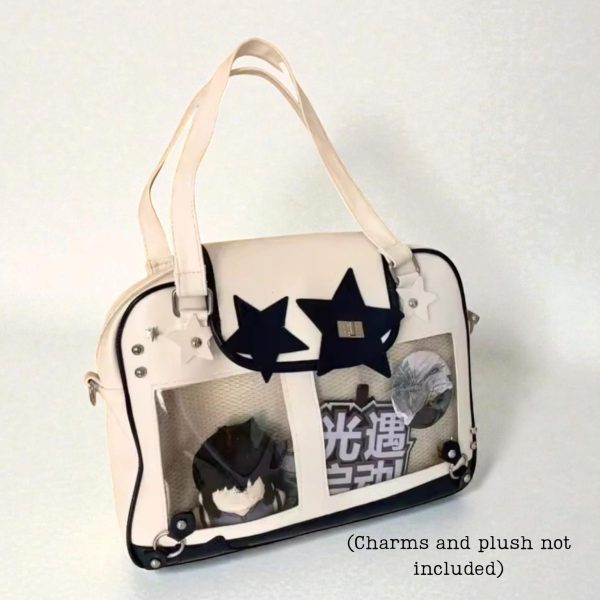 Kawaii Y2K Ita Shoulder Bag for Plushies and Pins — crossbody ita bag detail view