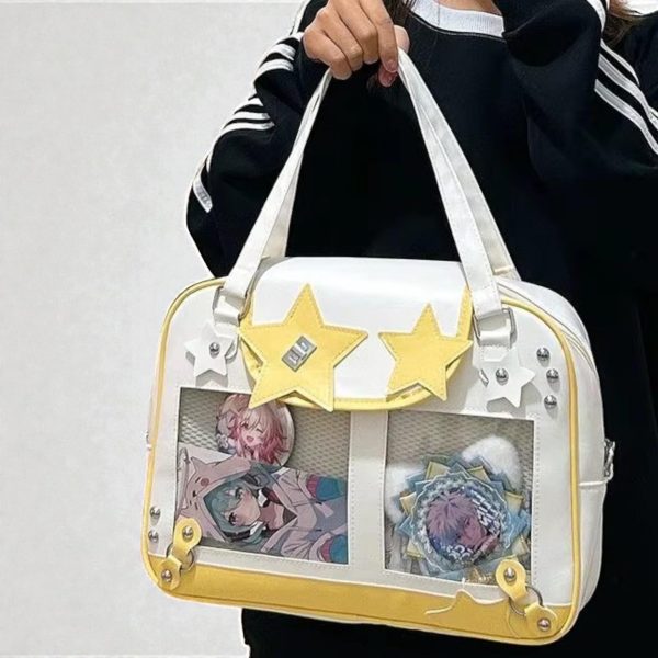 Kawaii Y2K Ita Shoulder Bag for Plushies and Pins — crossbody ita bag detail view