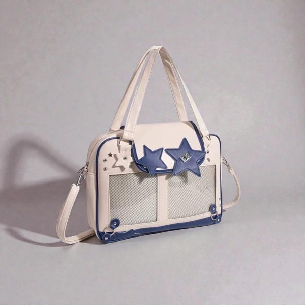 Kawaii Y2K Ita Shoulder Bag for Plushies and Pins — crossbody ita bag detail view
