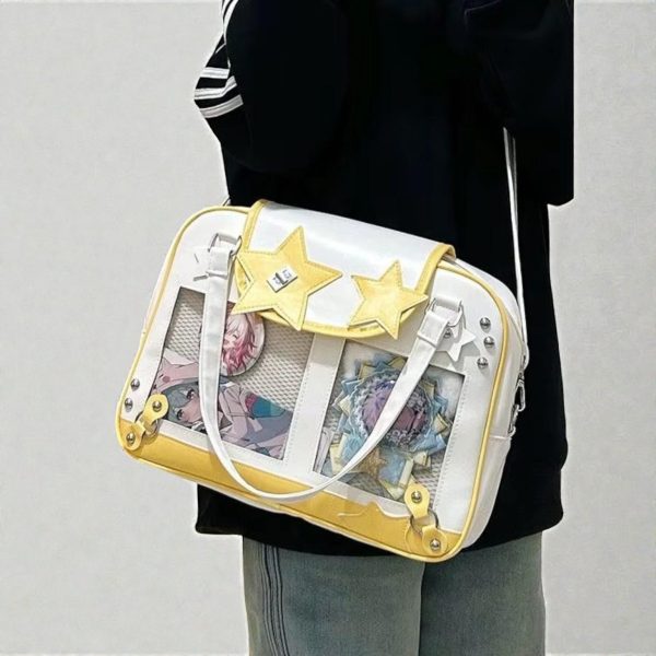 Kawaii Y2K Ita Shoulder Bag for Plushies and Pins — crossbody ita bag detail view