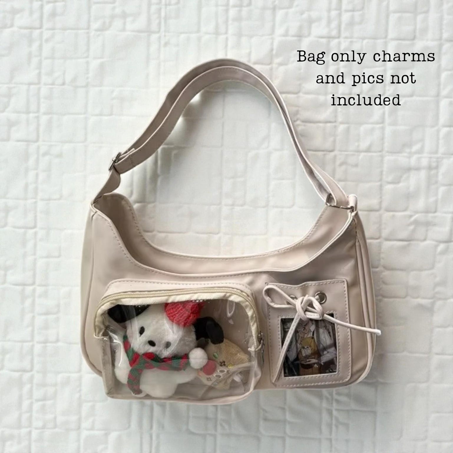 Kawaii Y2K Shoulder Bag for Plushies and Pins Kawaii Y2K Shoulder Bag for Plushies and Pins — crossbody ita bag detail view
