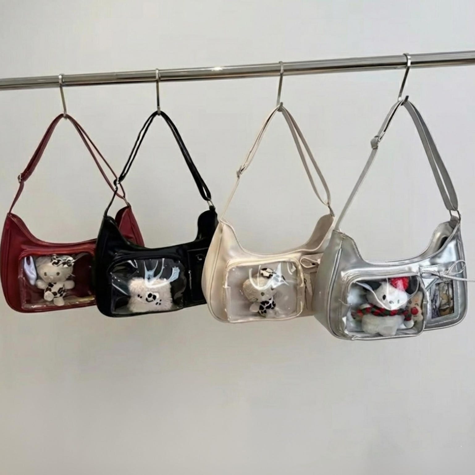 Kawaii Y2K Shoulder Bag for Plushies and Pins Kawaii Y2K Shoulder Bag for Plushies and Pins — crossbody ita bag detail view