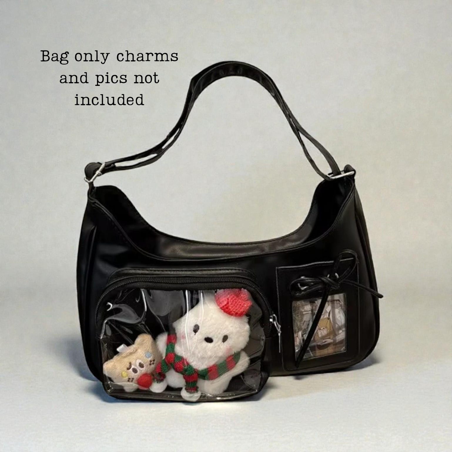 Kawaii Y2K Shoulder Bag for Plushies and Pins Kawaii Y2K Shoulder Bag for Plushies and Pins — crossbody ita bag detail view