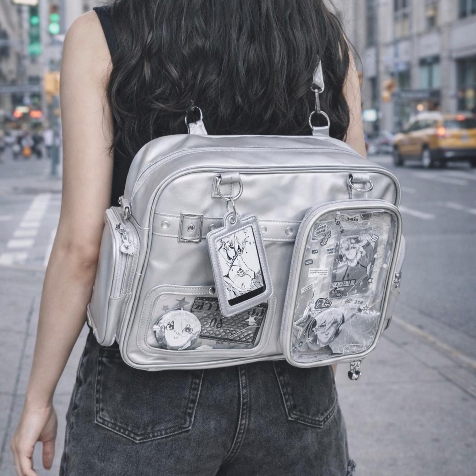 Large Black Ita Backpack for Pin Display Large Black Ita Backpack for Pin Display — ita backpack detail view