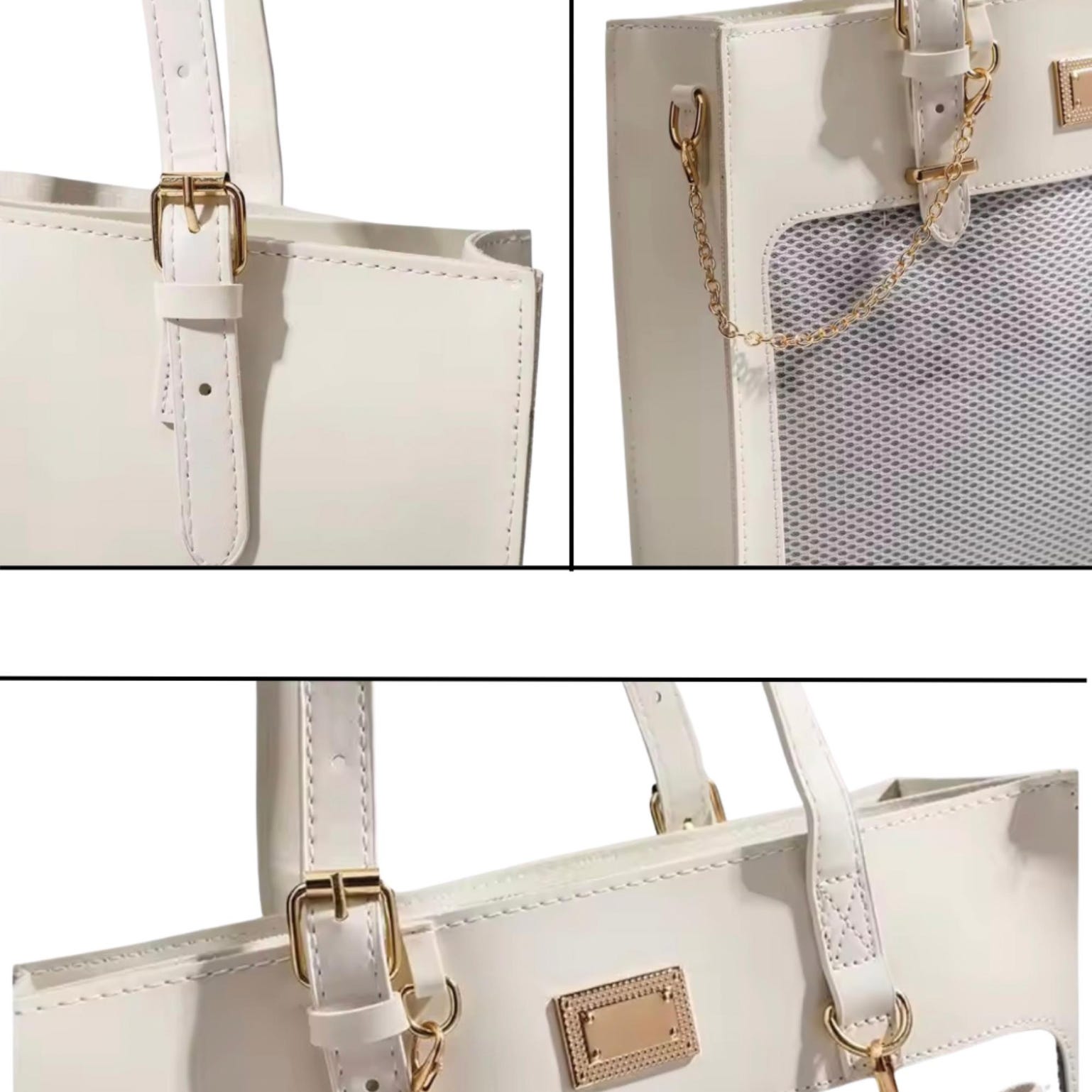 Large Black Ita Crossbody Bag with Clear Window Large Black Ita Crossbody Bag with Clear Window — crossbody ita bag detail view