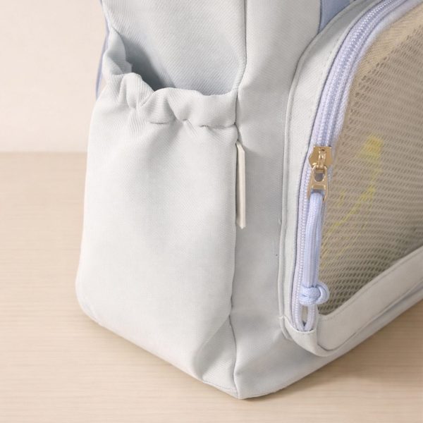 Large Black Ita Tote Bag with Clear Window for Pin Display — ita tote bag detail view