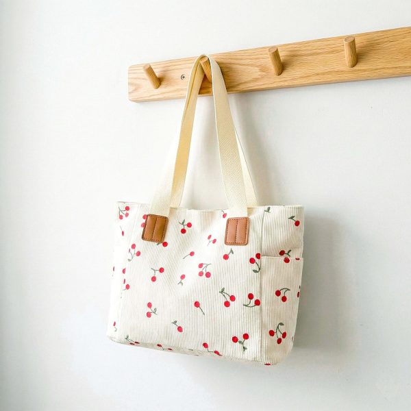 Large Cherry Shoulder Bag — crossbody ita bag with clear display window